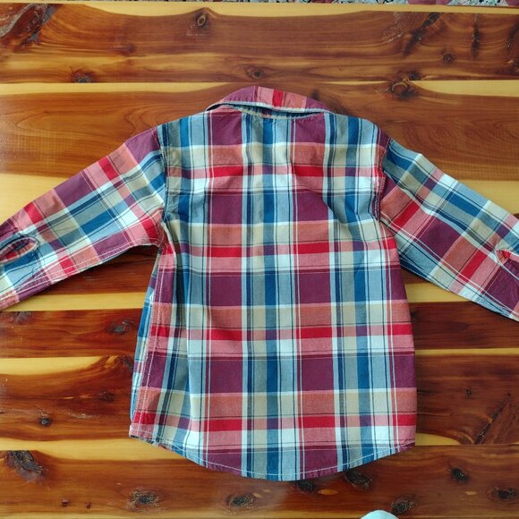 Carter's Plaid long Sleeve Button Down Shirt 2T - Picture 2 of 6